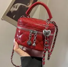 SHEIN キルティング ミニショルダーバッグ レッド 値下げ不可