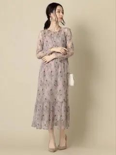 ships little black レースフレア ワンピース ピンク