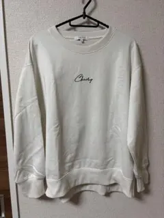 GLOBAL WORK 刺繍入りホワイトスウェット M