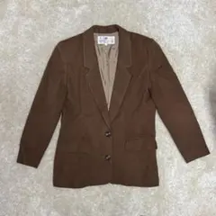 日本製 カシミヤ混 テーラードジャケット レディース ウールジャケット ブラウン