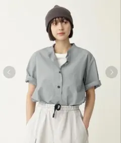 MHL 22SS　COTTON RAMIE POPLIN　ブルーグレー サイズ1