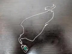 シルバー グリーンストーン ペンダントネックレス値下げ交渉可能