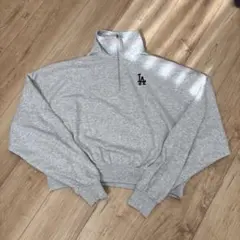 LA ハーフジップ スウェット グレー L