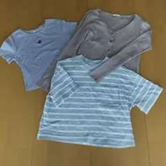 gu 長袖カーディガン　トップス　3点セット　ショート丈　クロップド丈