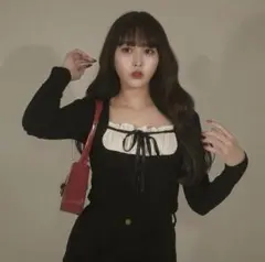 フリル レイヤード フロント リボン トップス Desir et Raison