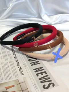 シンプルカチューシャ 無地 細身 上品 ゴールド金具 大人可愛い　個別売り