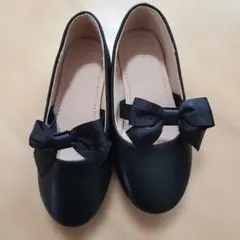 美品☆フォーマルシューズ ブラック リボン付き