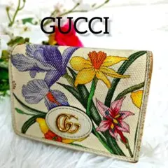 日本限定✨️GUCCI2つ折り財布GGマーモント フローラ花柄訳ありアイボリー 日本限定✨️GUCCI2つ折り財布GGマーモント フローラ花柄訳あり