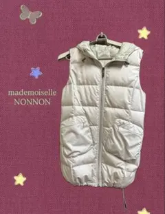 Mademoiselle NON NON ネイビー ダウンベスト　美品 2025年最新】Mademoiselle NONNON ダウンベスト・キルティング