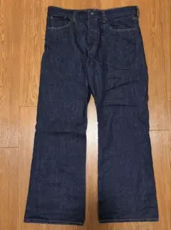 MUJI Laboジャパンデニムワイドクロップドパンツ/ダークネイビー/W30 