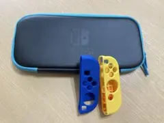 Nintendo Switch ケース 黒/水色 ジョイコンカバー付き