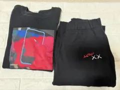 ユニクロKaws x Andy Warhol コラボ　セットアップS 黒