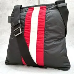 良品✨バリー ショルダーバッグ トレインスポッティング ナイロン 黒 赤白ライン