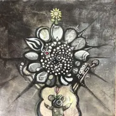 ひまわり　向日葵　抽象画　絵画　アクリル画