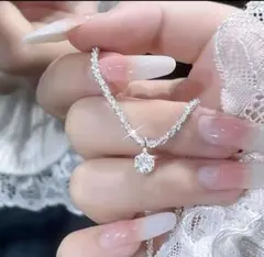一粒ジルコニアネックレス シルバーカラーのサムネイル
