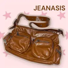【美品】JEANASIS 4ポケットワンショルダーバッグ ブラウン