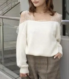 完売商品！スナイデルsnidel レーストリミングニットプルオーバー