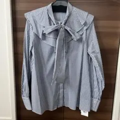 Mila Owen 紺ストライプシャツ