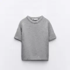 ZARA ショートスリーブニットクロップドトップス M