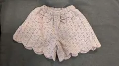 any FAM スカラップ 刺繍 ショートパンツ 120薄紫