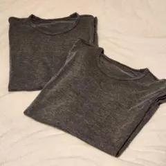 UNIQLO ヒートテック 2枚セット ユニクロ グレー 長袖Tシャツ
