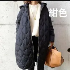 レディースアウター　キルティング　パーカー　ノーカラーコート　ノーカラー　コート