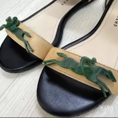 ロンシャン LONGCHAMP サンダル レオパード レザーハラコ イタリア製のサムネイル