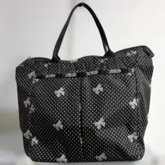 ✨美品✨レスポートサック（LeSportsac）ドット　リボン　トートバッグ　黒のサムネイル