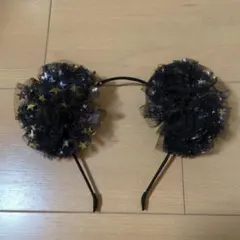 ディズニーリゾート カチューシャ レース 黒