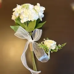 ブーケ、ブートニア2点セット