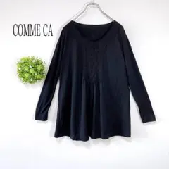 COMME CAコムサ 長袖チュニック ブラック　伸縮　薄手のサムネイル