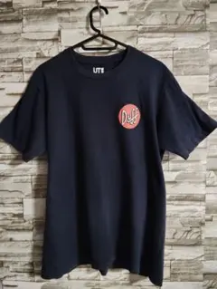 UNIQLO The Simpsons Duff Tシャツ M ネイビー　レトロ