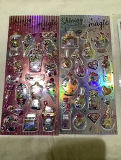 シャカシャカシール34☆2枚セット 立体シール　ホログラムシール　ぷっくりシール