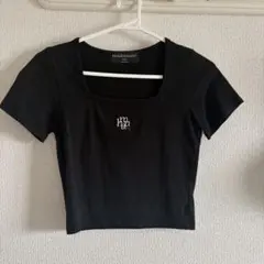 muahmuah スクエアネック 半袖 Tシャツ ブラックのサムネイル