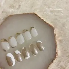 韓国 ニュアンス ホワイトガーリー ネイル♡