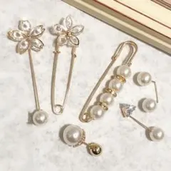 ストールピン スカーフピン ブローチピン スカーフ留め 6点セット 1134