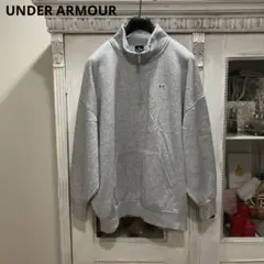 美品 アンダーアーマー 24FW スウェット XL グレー 裏起毛 ハーフジップ
