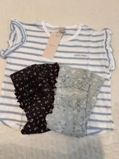 petit main フリル付きTシャツとレギンスセット