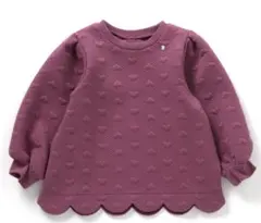 パープル スカラップヘム トレーナー　80サイズ