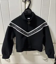 アナスイミニ ブラック ジップ付き 短丈 プルオーバー ハイネック 130cm