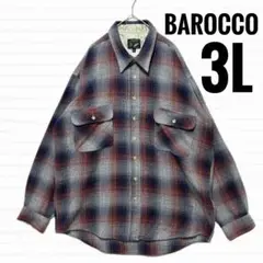 BAROCCO 長袖シャツ　チェック　アウトドア　厚手　ビッグサイズ　【3L】