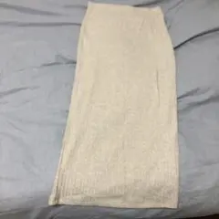 ZARA リブ編み タイトスカート ライトグレー