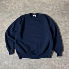 や*ま様 90s USA製 ジャージーズ スウェット XL ネイビー 無地 前V