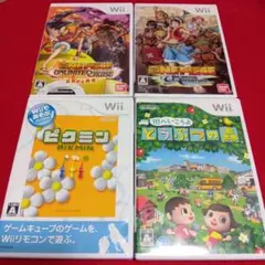 Wiiソフト4本セット（ワンピース・ピクミンなど）