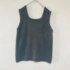 美品❣️Hina Style 【4L】ニットベスト グレー ラメ ふわふわ