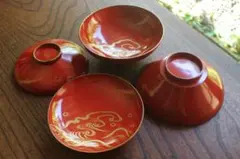 時代逸品！時代金縁朱漆に極上牡丹蝶螺鈿蒔絵の映えるお椀2点（検輪島塗蒔絵椀雑煮椀 2025年最新】雑煮椀 輪島塗の人気アイテム - メルカリ