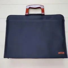 ビジネスバッグ 黒 ナイロン 木製ハンドル