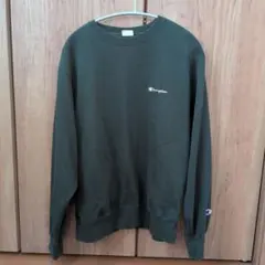 Champion クルーネック トレーナー　ダークグリーン　深緑　ポケット付М