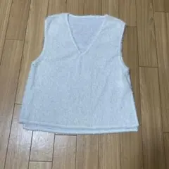 ホワイト Vネック ベスト Lサイズ