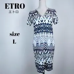 ETROエトロ イタリア製 水彩花柄 ストレッチ ワンピース 42 L相当